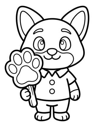 Nick Wilde con Paleta para colorir Desenho de Nick Wilde con Paleta para colorir e imprimir grátis