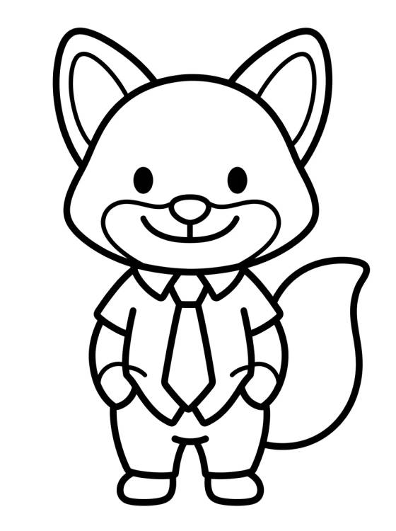 Nick Wilde Sonriente para colorir Desenho de Nick Wilde Sonriente para colorir e imprimir grátis