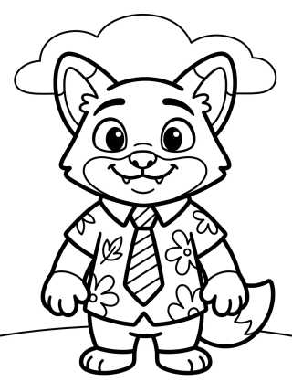 Nick Wilde Sonriente para colorir Desenho de Nick Wilde Sonriente para colorir e imprimir grátis